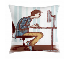 Programmer Workaholic Guy Pillow Cover
