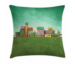 Village of Absurd Houses Pillow Cover