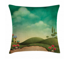 Abandoned Village Houses Pillow Cover