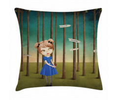 Lost Girl in the Forest Pillow Cover