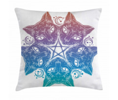 Cats Mandala Design Pillow Cover