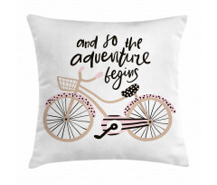 Bicyclend Words Pillow Cover