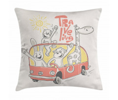 Traveling Animals Pillow Cover