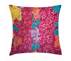 Colorful Blossoms Batik Pillow Cover