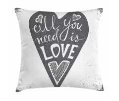 Retro Love Heart Image Pillow Cover