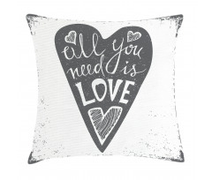 Retro Love Heart Image Pillow Cover