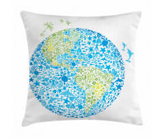 Planet Ecology Theme Pillow Cover
