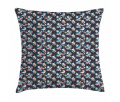 Cranes and Pinky Magnolia Pillow Cover