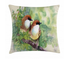 Pair of House Sparrow Pillow Cover