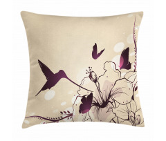 Flappy Tiny Hummingbirds Pillow Cover