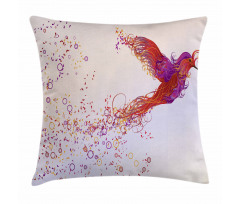Curly Feather Hummingbird Pillow Cover