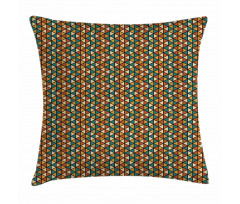 Retro Grid Triangles Pillow Cover