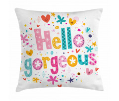 Girl Theme Words Pillow Cover