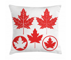 Canadian Flag Motifs Pillow Cover