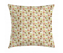 Happy Fun Forest Animals Pillow Cover