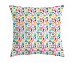 Happy Colorful Nature Pillow Cover