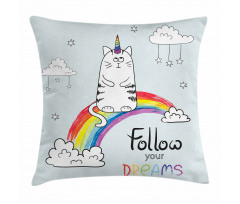 Follow Your Dreams Rainbow Pillow Cover