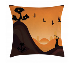Landscape in Sundown Pillow Cover