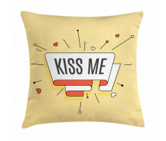 Retro Love Message Pillow Cover