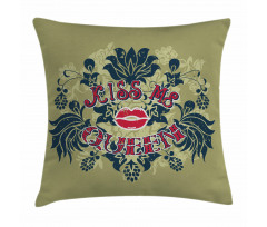 Words Flower and Leaf Pillow Cover