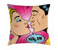 Young Pop Art Couple Pillow Cover