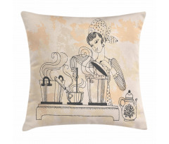 Housewife Cooking Pillow Cover