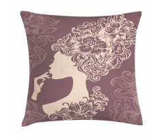 Flower Hairstyle Pillow Cover