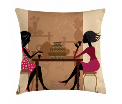 Women Chatting Pillow Cover