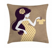 Pregnant Lady Mom Pillow Cover