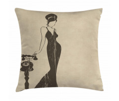 Female Model Call Pillow Cover