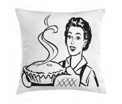 Wife Bakes Pie Pillow Cover