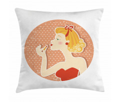 Pin up Female Pillow Cover