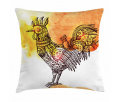 Mechanical Rooster Pillow Cover