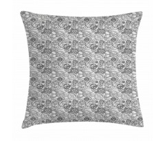 Grey Tone Gear Design Pillow Cover