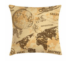 World Map Rope Knots Pillow Cover