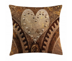 Heart Form and Rivets Pillow Cover