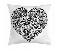 Silhouette Floral Lace Pillow Cover