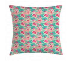 Doodle Foliage Leaves Pillow Cover
