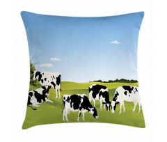 Graphic Domestic Cows Pillow Cover