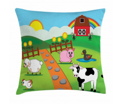 Cartoon Farmhouse Life Pillow Cover