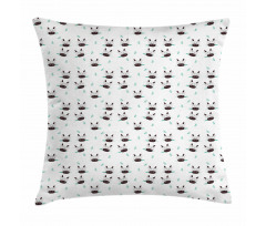 Cow Heads Chewing Grass Pillow Cover