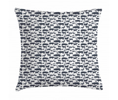 Silhouette Farm Animals Pillow Cover