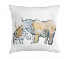 Mother and Baby Animals Pillow Cover