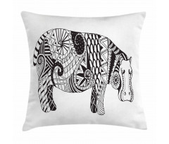 Hippo Geometric Ornament Pillow Cover