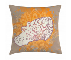 Hippo Design Floral Motifs Pillow Cover