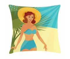 1950s Style Bikini Pillow Cover