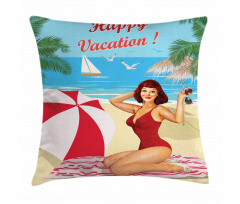 Red Bathing Suits Pillow Cover