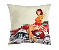 Classic Retro Car Pillow Cover