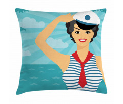 Smiling Sailor Girl Pillow Cover