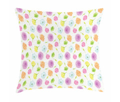 Delicate Flowers Sketch Pillow Cover